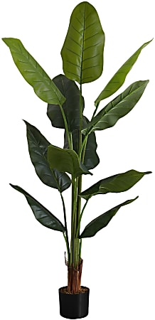Monarch Specialties Kira 59”H Artificial Plant With Pot, 59”H x 27-1/2”W x 25-1/2"D, Green