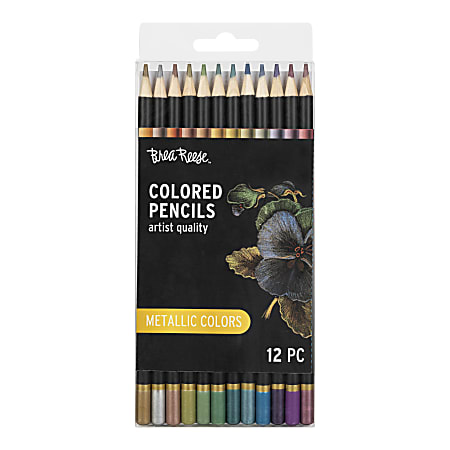 Brea Reese Colored Pencils, Metallic Colors, Pack Of 12 Pencils