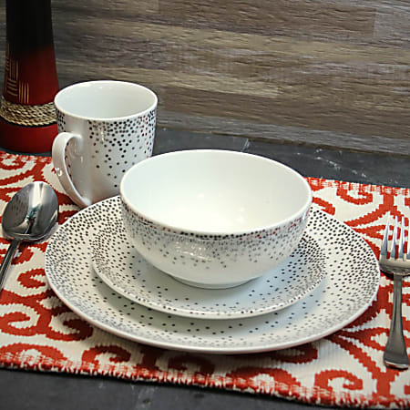 Gibson home christmas toile 16 cheap piece dinnerware set