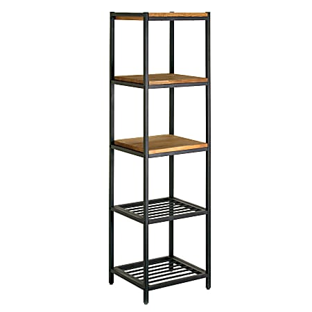 Glamour Home Ailis 58"H 4-Shelf Etagere Bookcase, Brown