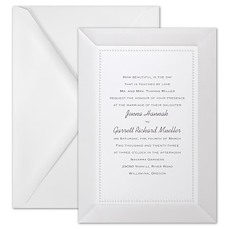 Custom Premium Wedding & Event Invitations With Envelopes, Adorned In Pearl, 5-1/2" x 7-3/4", Box Of 25 Invitations