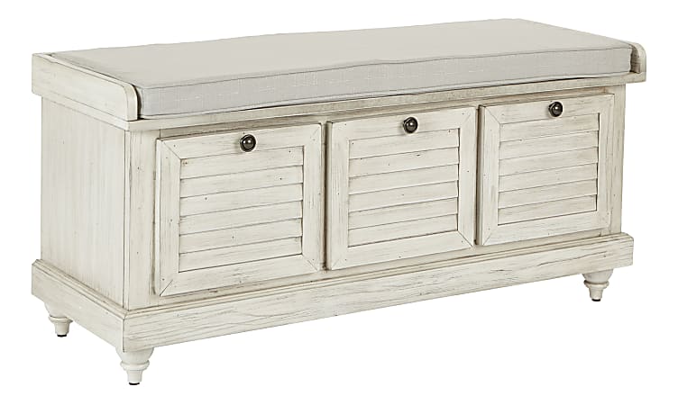 Ave Six Dover Storage Bench, White Wash