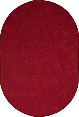 Joy Carpets® Kids' Essentials Oval Area Rug, Endurance™, 6' x 9', Burgundy