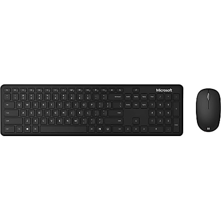 Microsoft Bluetooth Desktop for Business - Wireless Bluetooth - English - Matte Black Wireless Bluetooth Mouse - Optical - 1000 dpi - 4 Button - Scroll Wheel - QWERTY - Matte Black - Office Key, Search, Emoji Hot Key(s) - AA, AAA