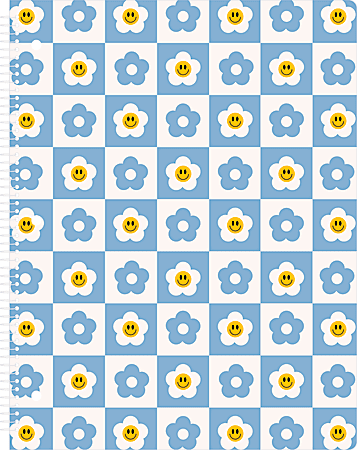 Eccolo Lena + Liam BTS Notebook, 8-1/2" x 11", 1 Subject, College Rule, 80 Sheets, Checkerboards
