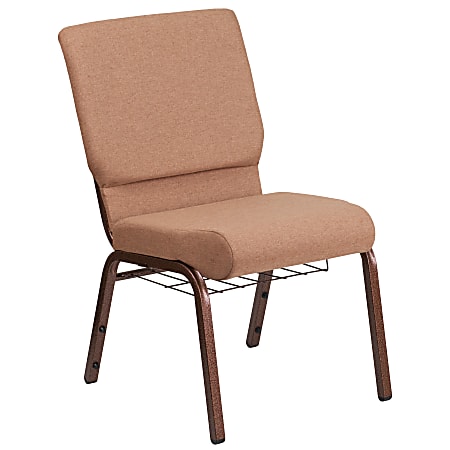 Flash Furniture HERCULES Church Chair With Book Rack, Caramel/Copper Vein