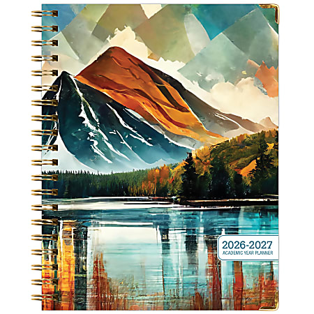 2026-2027 Excello Brands 14-Month Academic Year Hardcover Weekly/Monthly Fashion Planner, 8-1/2" x 11", Lake View, May To June, Total Qty 1