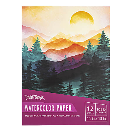 Brea Reese Watercolor Paper Pad, 11" x 15", 12 Sheets, White