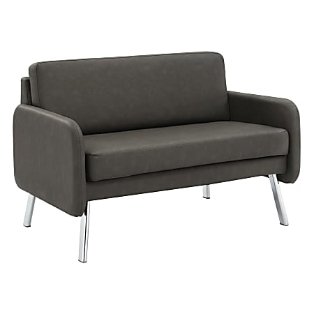 Office Star Lounge Loveseat, 33-1/2”H x 48”W x 28-3/4”D, Smoke