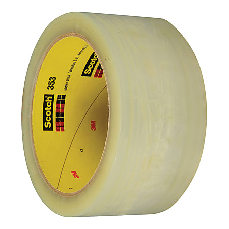3M™ 353 Carton Sealing Tape, 3" Core, 2" x 55 Yd., Clear, Case Of 6