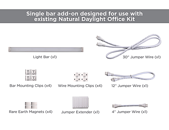 1-Bar LED Under Cabinet Lighting Kit, Natural Daylight, 12”