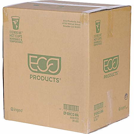 Eco Products World Art Hot Beverage Cups 12 Oz Green Carton Of 1000 ...