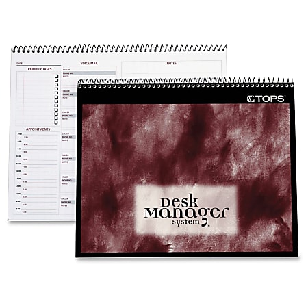 TOPS Desk Manager Multi-tasking Notebook - Business - 11" x 9" - White - Chipboard - Notepad, Perforated, Task List, Appointment Schedule