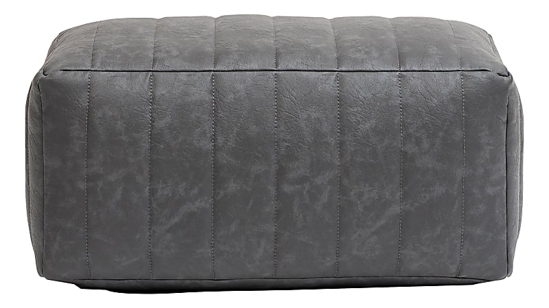 Realspace™ Faux Leather Footrest, 10"H x 22"W x 12"D, Gray
