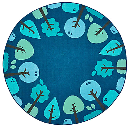 Carpets for Kids® KIDSoft™ Tranquil Trees Decorative Round Rug, 6' x 6', Blue