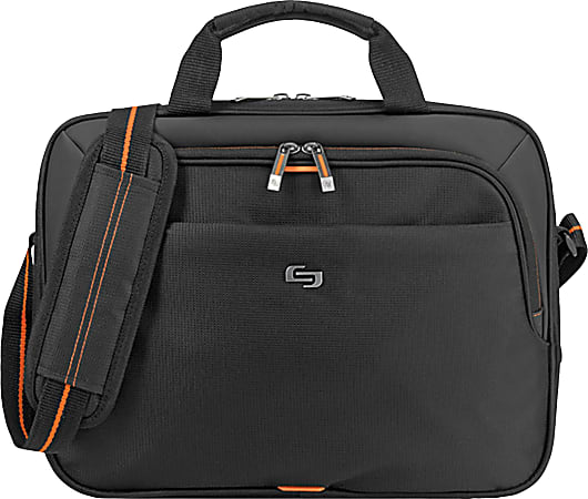 Solo New York Ace Slim Briefcase With 13.3" Laptop Pocket, 10-1/4”H x 14”W x 2”D, Black