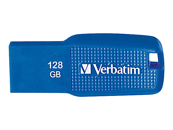 Verbatim 128GB Ergo USB 3.0 Flash Drive - Blue - The Verbatim Ergo USB drive features an ergonomic design  - 70880