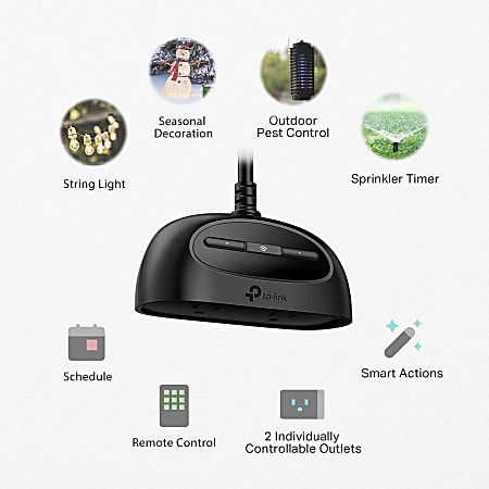 TP-Link Kasa Smart Wi-Fi Outdoor Plug, Black