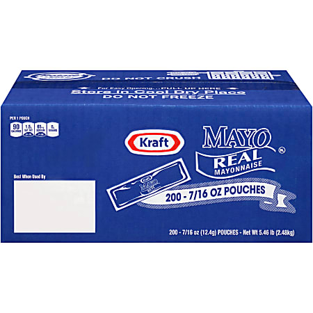 Kraft Foods Real Mayonnaise Packets, Pack Of 200