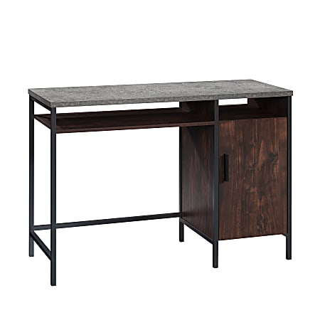 Sauder® Market Commons 45"W Single Pedestal Computer Desk With Door, Rich Walnut/Slate Gray