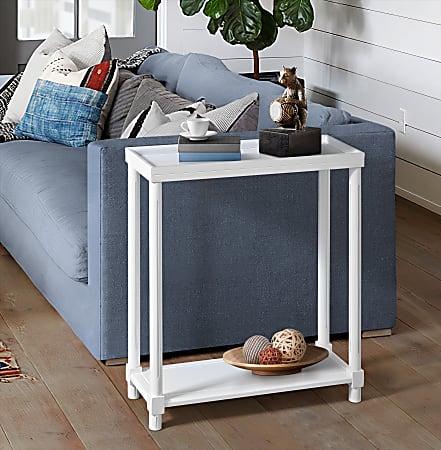 New Ridge Home Goods Harrison Narrow Side Table 24 H x 22 W x 8 D White Office Depot