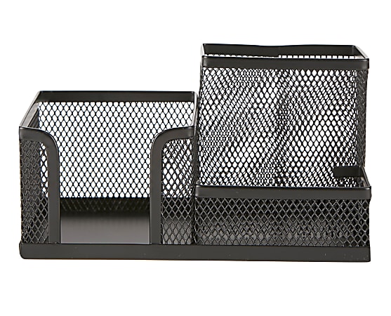 Mind Reader 2-Piece Memo Desk Organizer, 3-3/4”H x 7”W x 3-1/2”D, Black