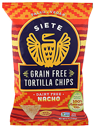 Siete Tortilla Chips, Nacho, 5 Oz, Total Qty 12