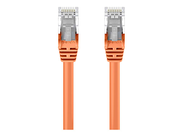 Belkin - Patch cable - RJ-45 (M) to RJ-45 (M) - 6 in - 0.2 in - UTP - CAT 6 - molded, snagless, stranded - orange