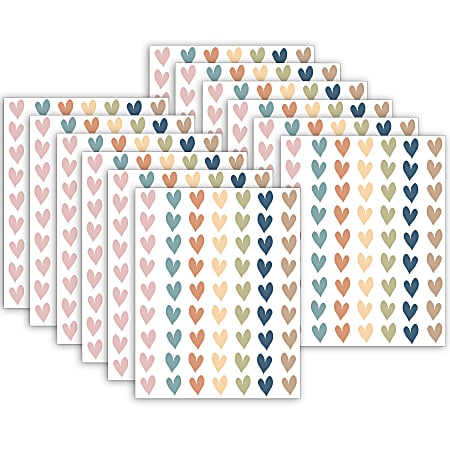 Teacher Created Resources® Mini Stickers, Everyone is Welcome Hearts, 378 Stickers Per Pack, Set Of 12 Packs