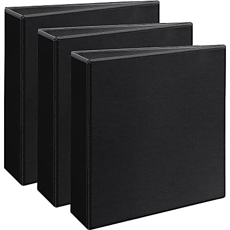 Avery® Durable View Binders- 3" Ring, 8 1/2" x 11", Black, Pack Of 3