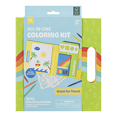 Little Yellow Bicycle All-in-One Coloring Kit! Packed with everything kids need  - 44429