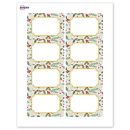 Avery Printable Christmas Adhesive Name Badges Rectangle 94366 2 13 x 3 ...