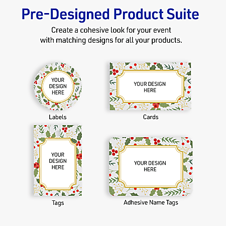 Avery Printable Christmas Adhesive Name Badges Rectangle 94366 2 13 x 3 ...