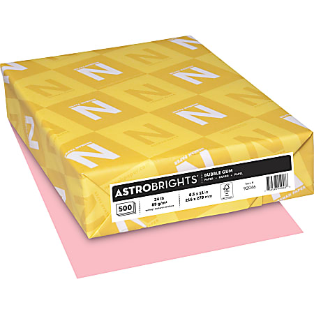 Astrobrights® Color Multi-Use Printer & Copy Paper, Pink, Letter (8.5" x 11"), 500 Sheets Per Ream, 24 Lb, 94 Brightness