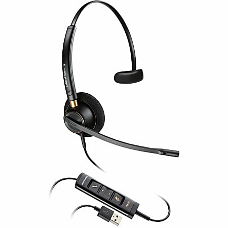 Poly EncorePro 515 Monoaural With USB-A Headset, Mono, Over-The-Head, On-Ear, Monaural, Supra-aural, Black, 783R0AA