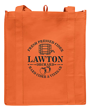 Custom Mammoth Reusable Promotional Grocery Tote Bag With Reinforced Handles, 15" x 13" x 10", Assorted Colors