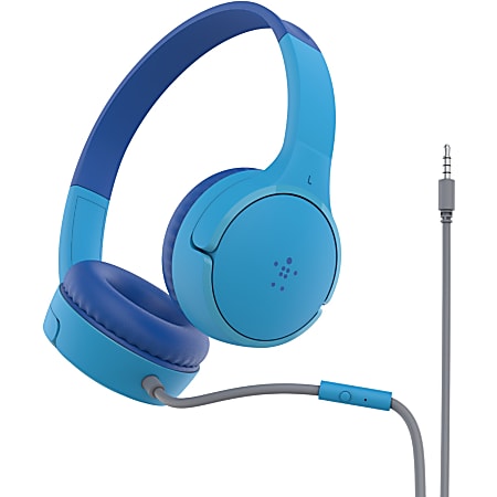 Belkin SoundForm Mini Wired On-Ear Headphones for Kids - Stereo - Mini-phone (3.5mm) - Wired - On-ear, Ove - AUD004BTBL