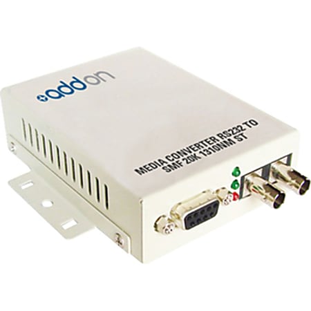 AddOn Serial RS232 to Fiber MMF 1310nm 2km ST Serial Media Converter - 100% compatible and guaranteed to work