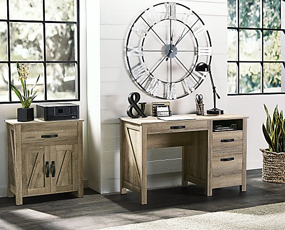 Realspace Plank 47 W Writing Desk Coastal Oak