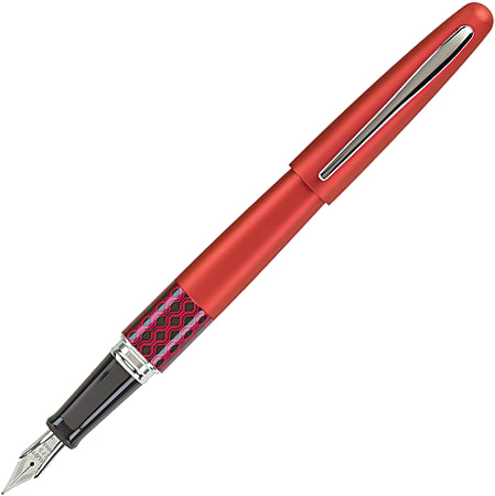 Pilot® MR Retro Pop Collection Premium Fountain Pen, Fine Point, Red Barrel, Black Ink