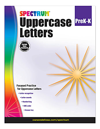 Spectrum® Uppercase Letters Workbook, Grades Pre-K - K