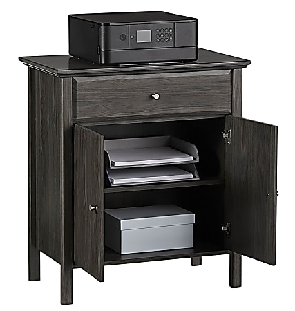 Realspace® Chase 30-1/8”H x 26-7/8”W x 15-3/4”D Storage Cabinet/Printer Stand, Coastal Gray