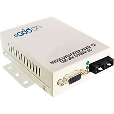 AddOn Serial RS232 to Fiber SMF 1310nm 20km SC Serial Media Converter - 100% compatible and guaranteed to work