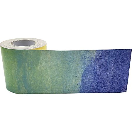 Teacher Created Resources Straight Rolled Border Trim - Watercolor - Sturdy, Durable - 3" Width x 600" Length - Multicolor - 1 Roll