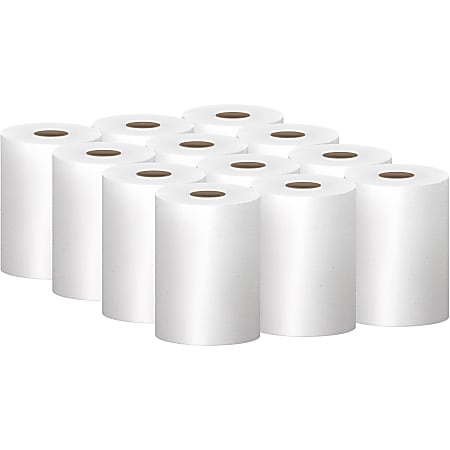 Scott® Hardwound 1-Ply Paper Towels, 60% Recycled, 400 Sheets Per Roll, Pack Of 12 Rolls
