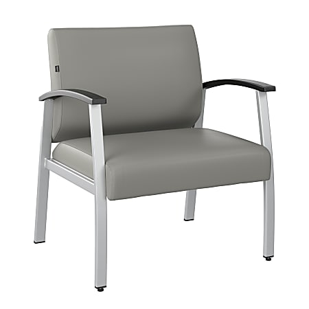 Bush Business Furniture Arrive Bariatric Waiting Room Guest Chair With Arms, Light Gray, Standard Delivery