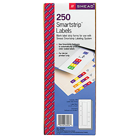 Smead® SmartStrip® End-Tab Labeling System, 66006, Pack Of 250 Labels