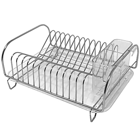 Better Houseware 3-Piece Compact Dish Drainer Set, 5"H x 9"W x 12"D, Black