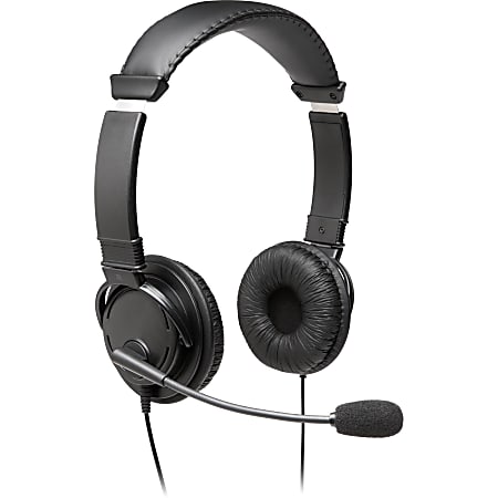 Kensington Classic USB-A Headset with Mic - Stereo - USB Type A - Wired - Over-the-head - Binaural - Circumaural - 6 ft Cable - Noise Cancelling Microphone - Noise Canceling