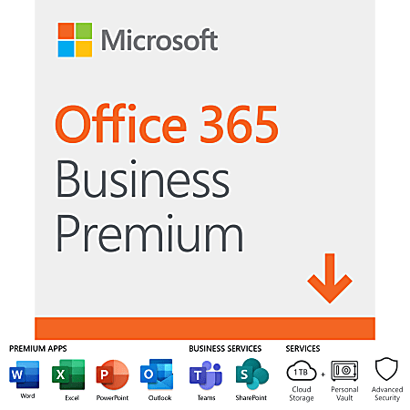 Office 365 Business Premium, For PC /Mac®, 1 Year Subscription, Download